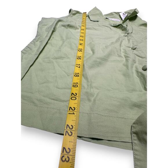 Vintagae First Issue by Liz Claiborne Green Button-Up Tie Front Blouse Size XL - Picture 4 of 9